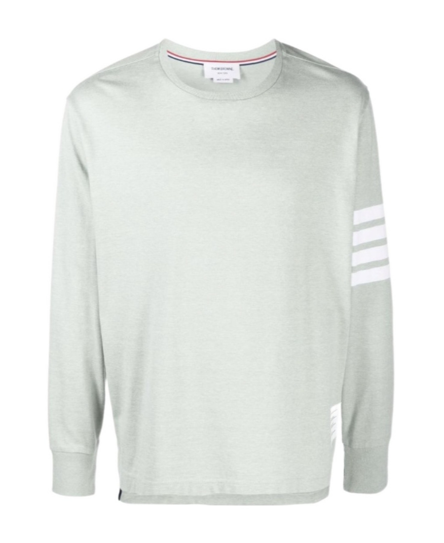 Shop Thom Browne 4-bar Crew-neck Sweatshirt In White
