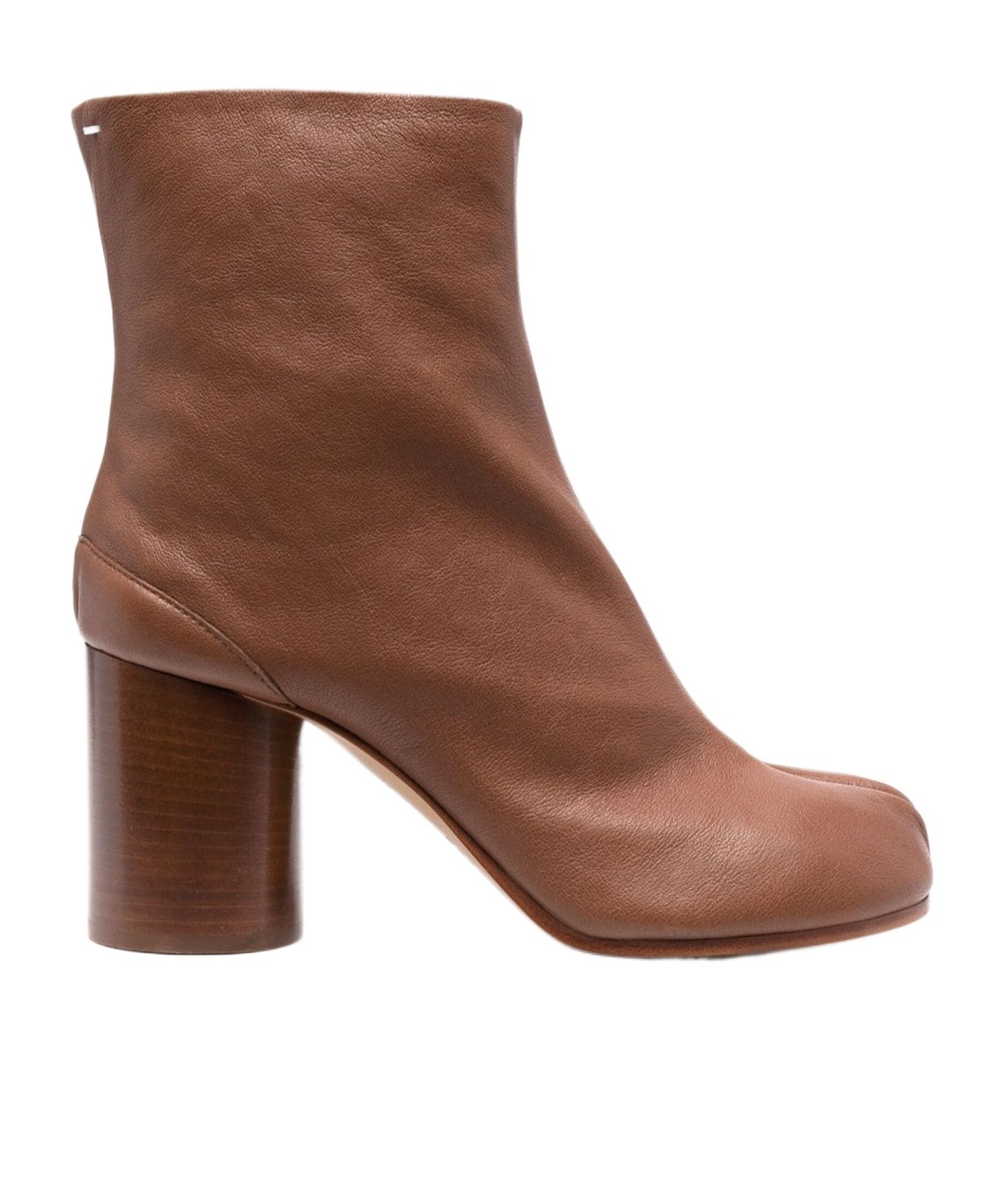 Maison Margiela 'tabi' Brown High Heel Ankle Boots In Brown