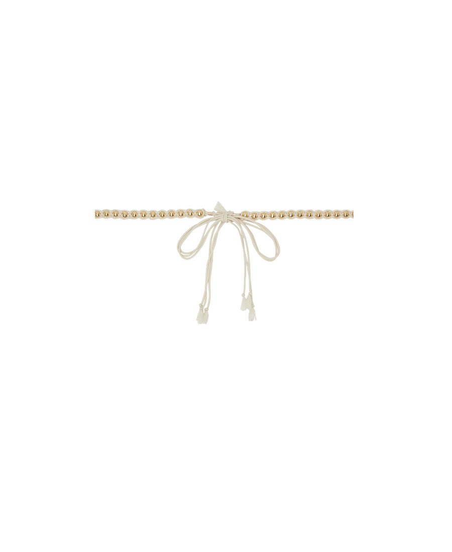 Shop Isabel Marant Self-tie Bead-embellished Belt In Nude