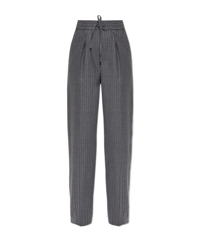 Isabel Marant Striped Casual Pants In Black