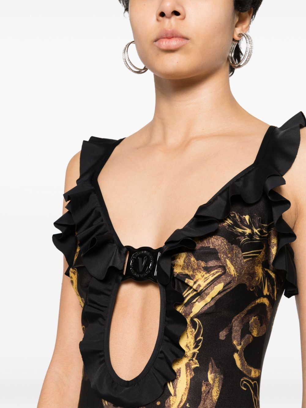 Versace Jeans Watercolor Couture Jumpsuit In Black