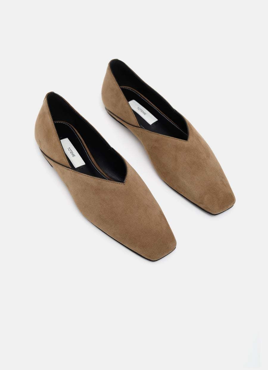 Totême Suede Everyday Ballet Flats In Brown