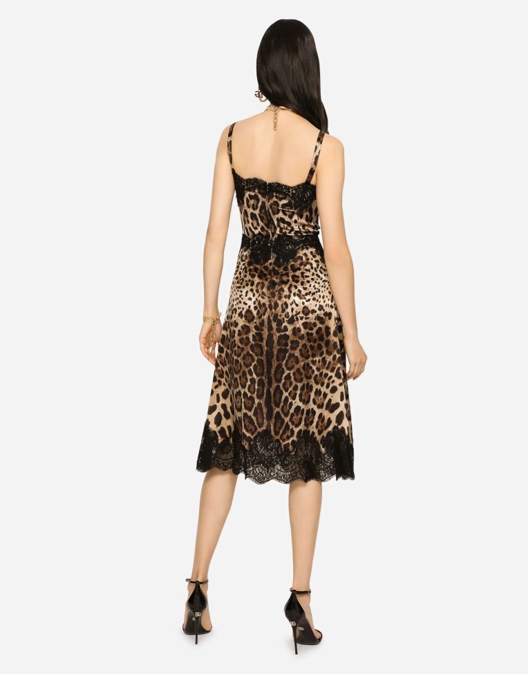 Dolce & Gabbana Dolce  Gabbana Lace-trim Midi Dress In Black