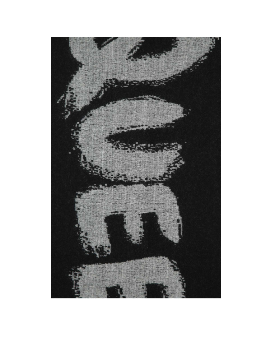 Alexander Mcqueen Graffiti Logo-print Scarf In Black