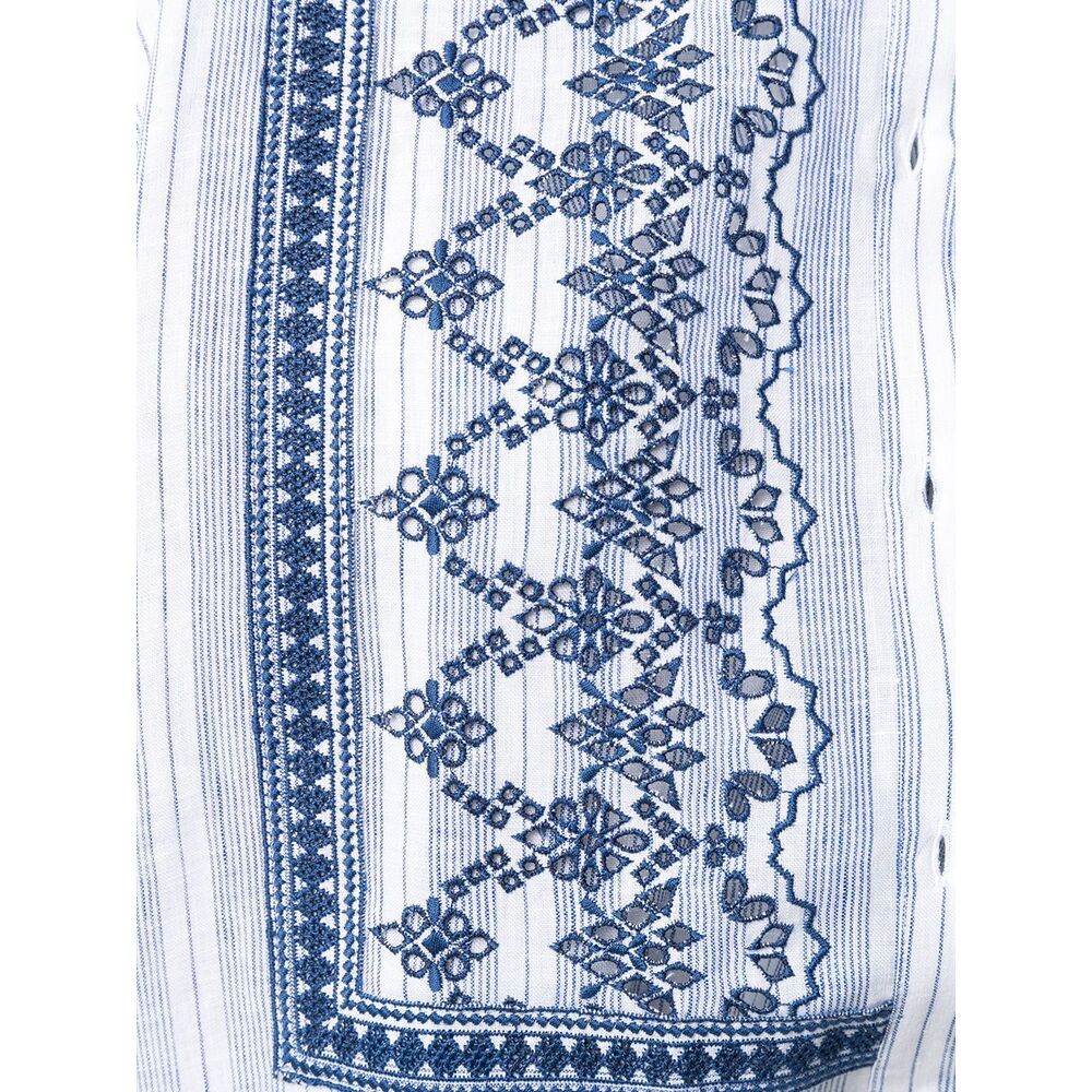 Ermanno Scervino Stripe-print Embroidered Shirt In White