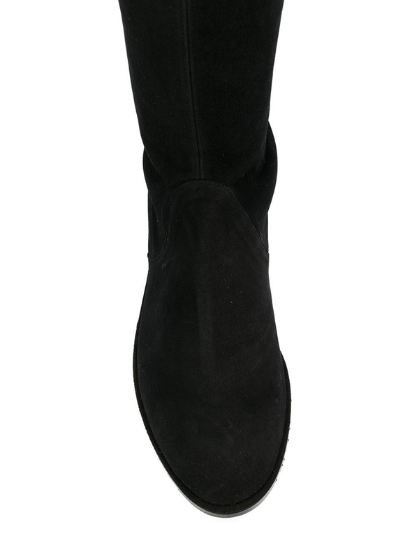 Stuart Weitzman Women's Halftime Stretch-crepe Suede Over-the-knee Boot In Black
