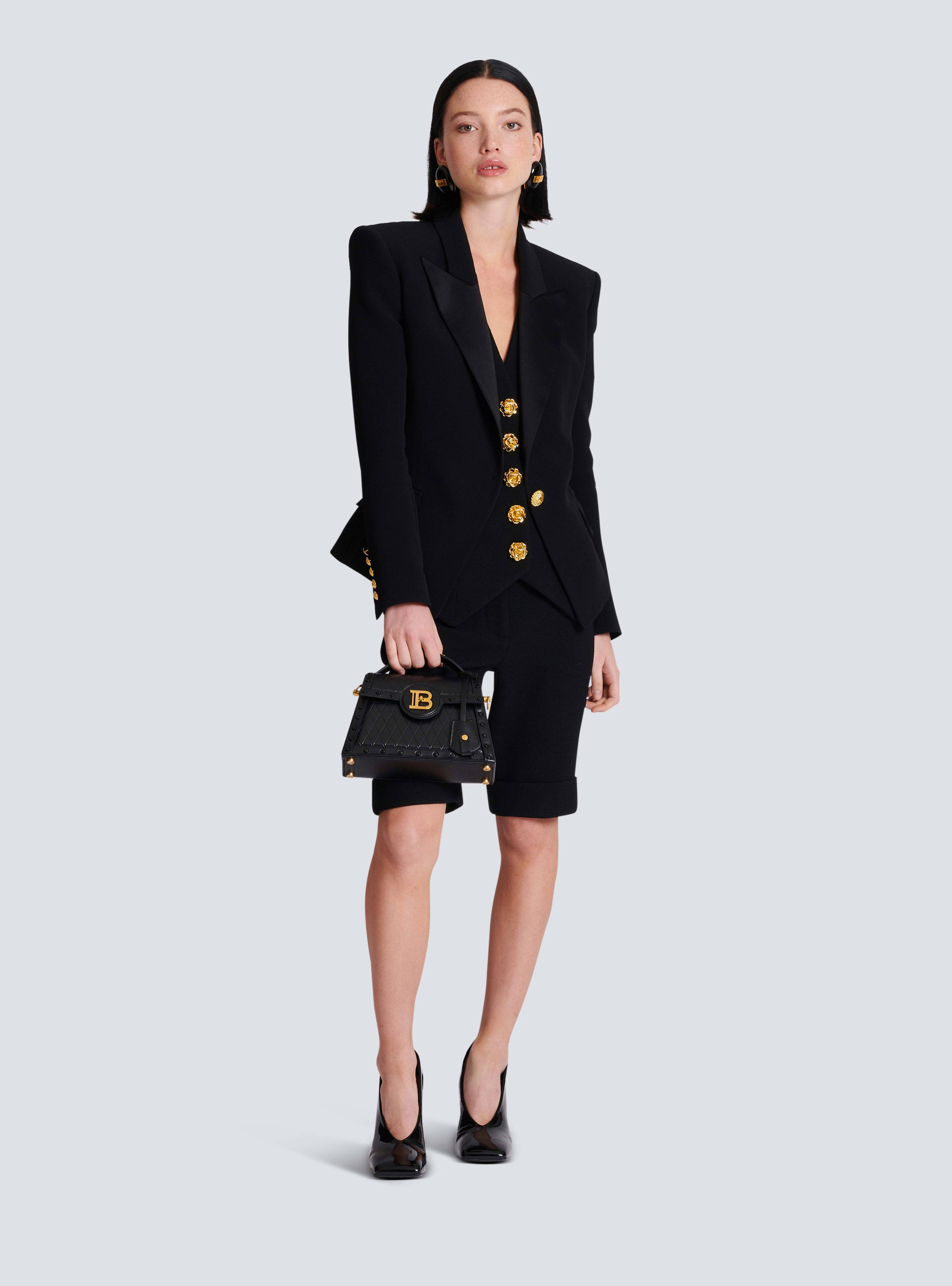 Balmain Cotton-blend Single-breasted Blazer In Black
