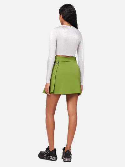 Shop Rabanne Draped Crepe Wrap Skirt In Green