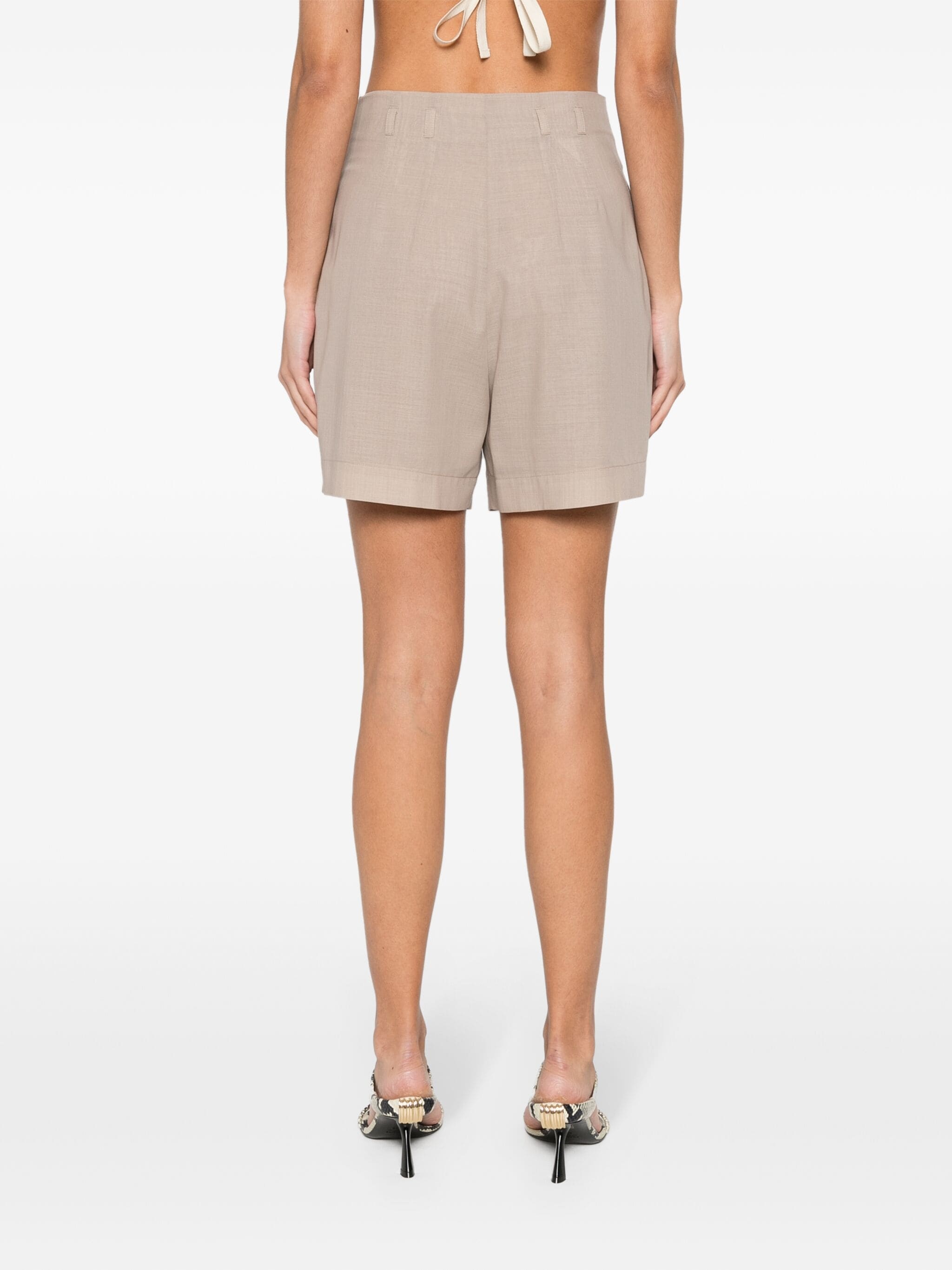 Philosophy Di Lorenzo Serafini Pleated Tailored Shorts In Nude