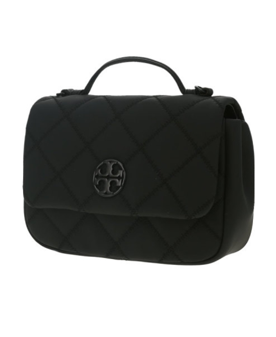 Tory Burch Willa Diamond Quilted Small Size Shoulder Bag In Black