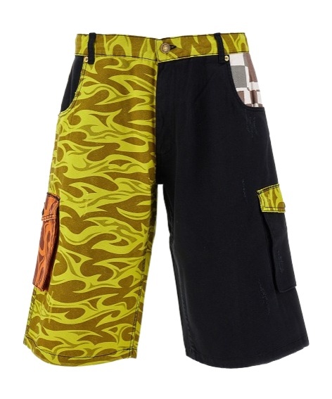 Erl Unisex Printed Cargo Shorts Woven In Black
