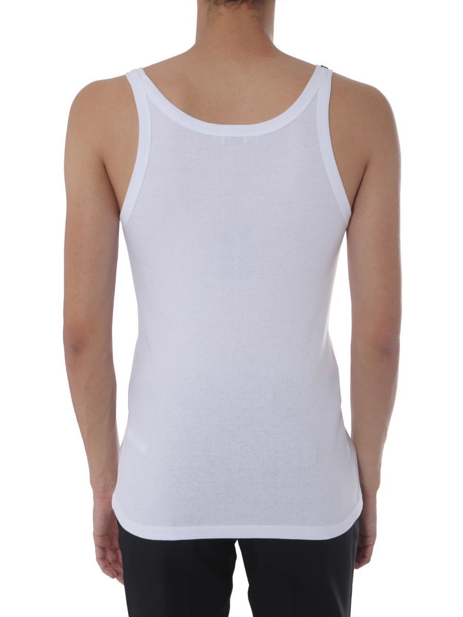 Shop Dolce & Gabbana Round-neck Cotton Vest In White