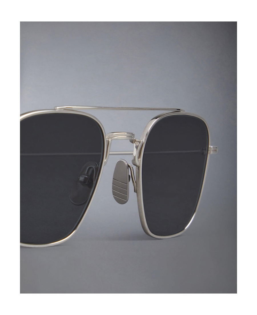 Thom Browne Pilot-frame Tinted Sunglasses In Blue