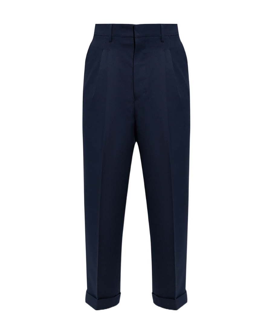 AMI ALEXANDRE MATTIUSSI FOLDED DETAIL WIDE-LEG TROUSERS