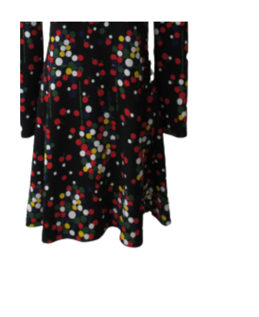 Saint Laurent Long-sleeve Polka-dot Print Dress In Black