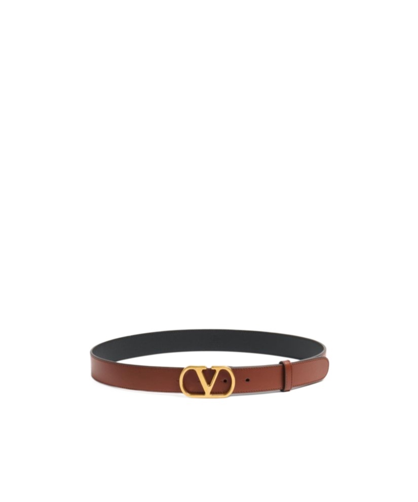 Valentino Vlogo Signature Leather Belt In Black