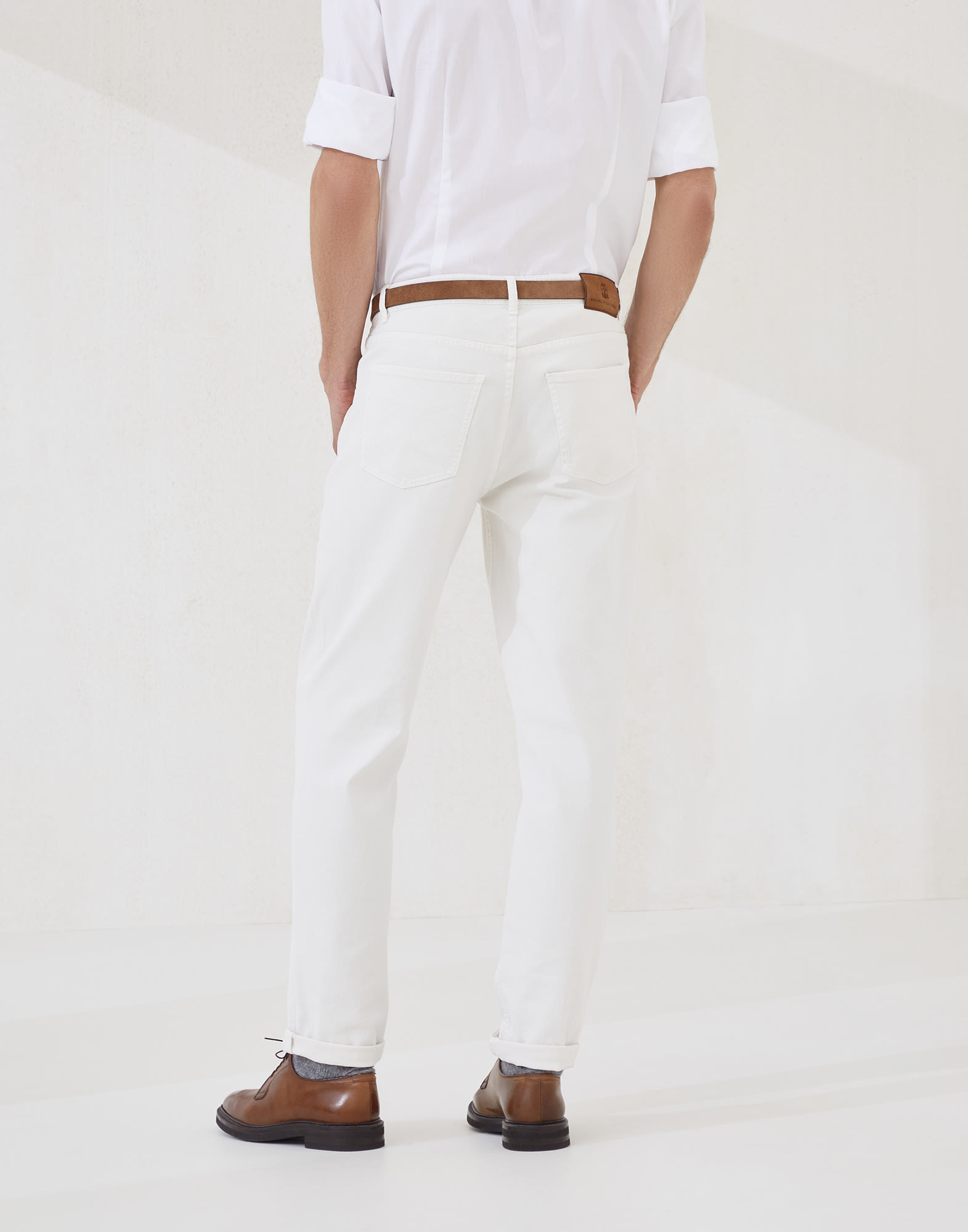 Brunello Cucinelli Logo-patch Jeans In White