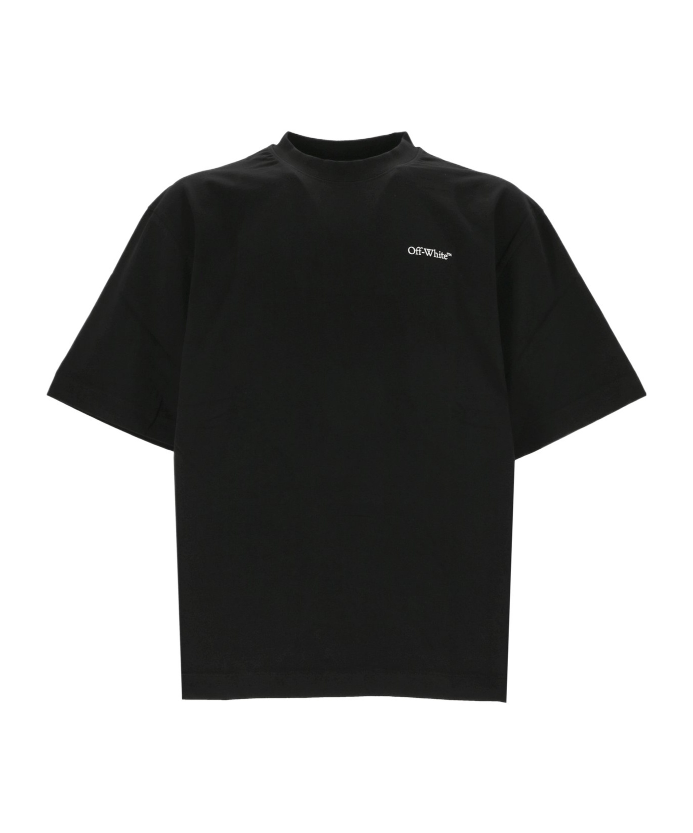Off-white Graphic Print Short Sleeve Crew Neck T-shirt In Black