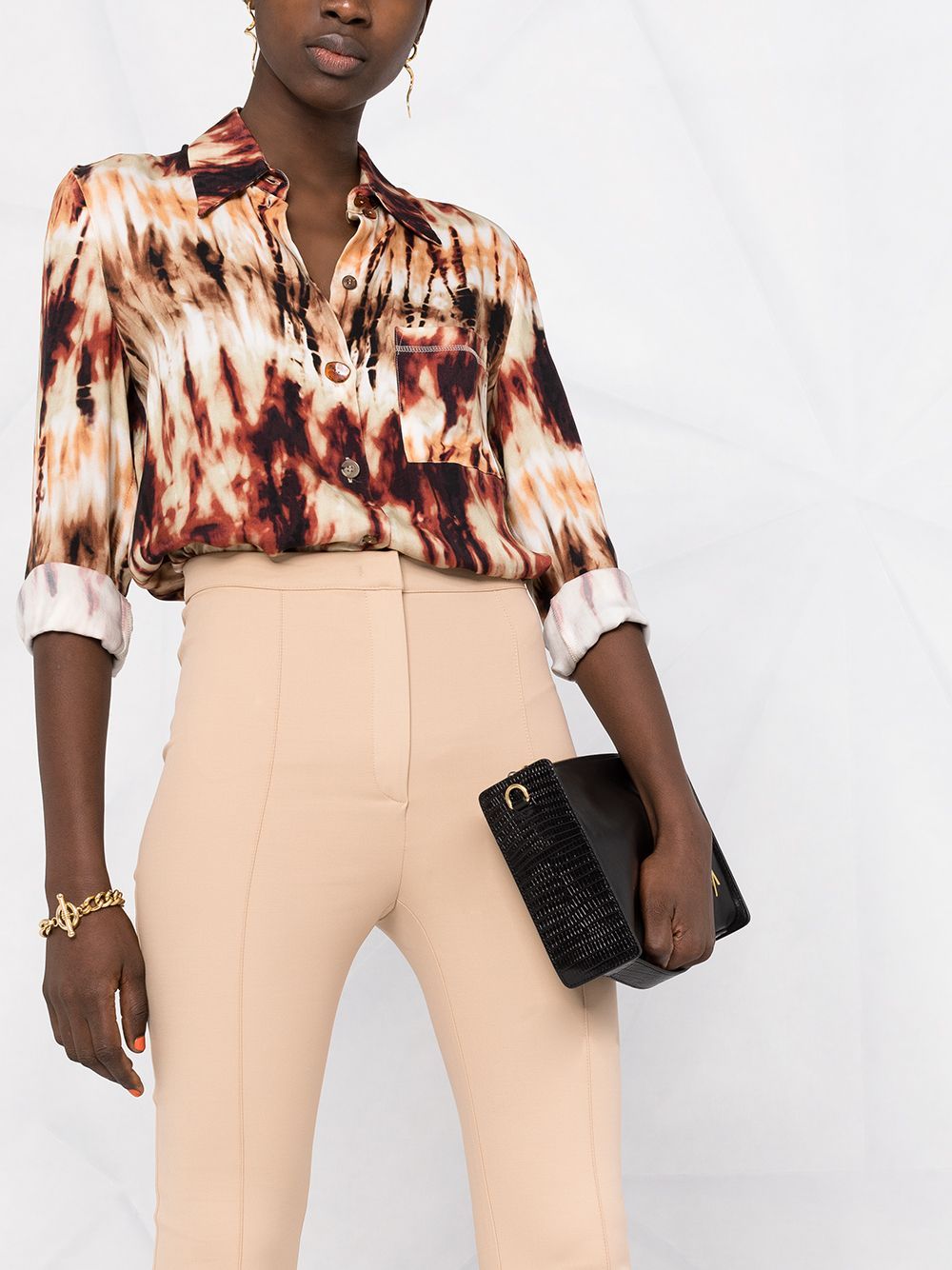 PATRIZIA PEPE HIGH-WAISTED FLARED TROUSERS