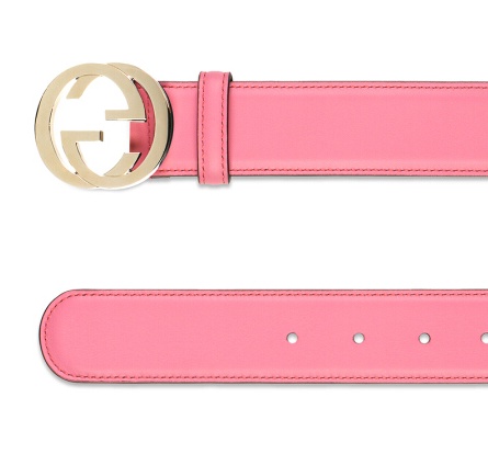 Gucci Double G Buckle Belt In Pink