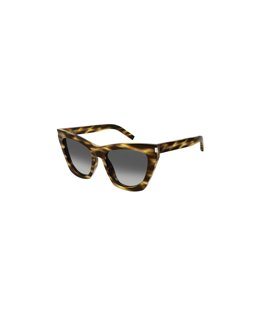 Saint Laurent Logo-engraved Cat-eye Sunglasses In Black
