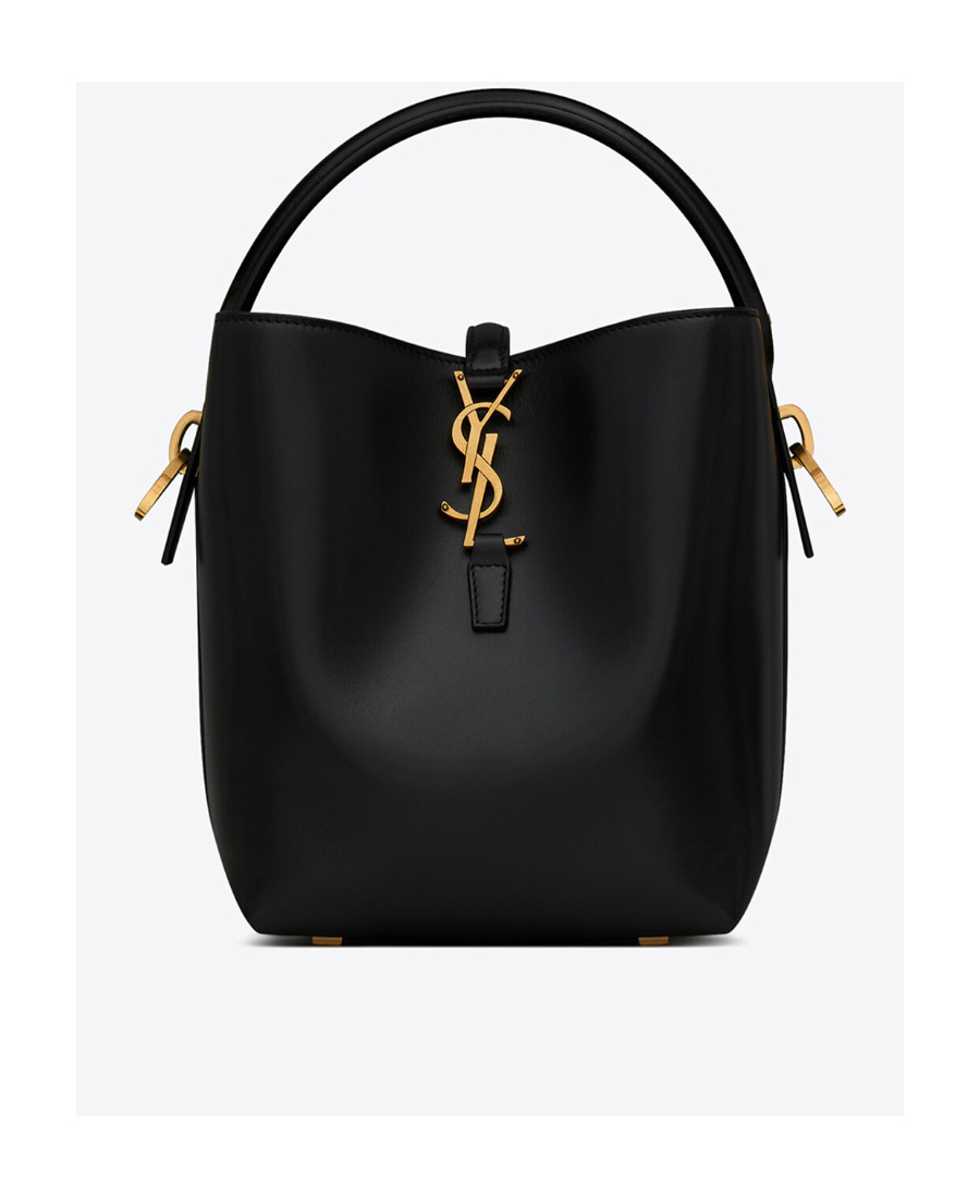 Saint Laurent Le 37 Ysl Bucket Bag In Smooth Leather In Black