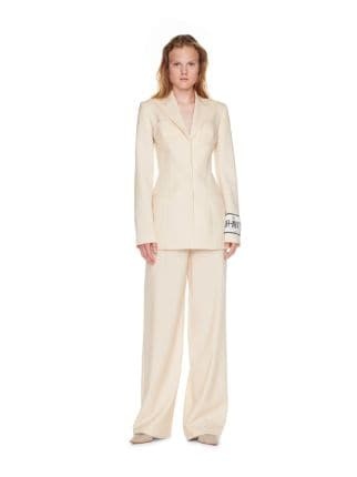 Off-white Dry Wo Wide-leg Trousers In White