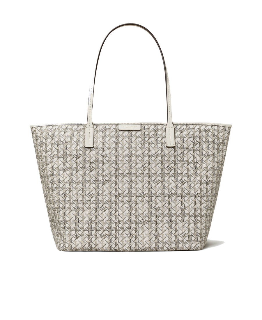 Tory Burch Basketweave-pattern Tote Bag In White