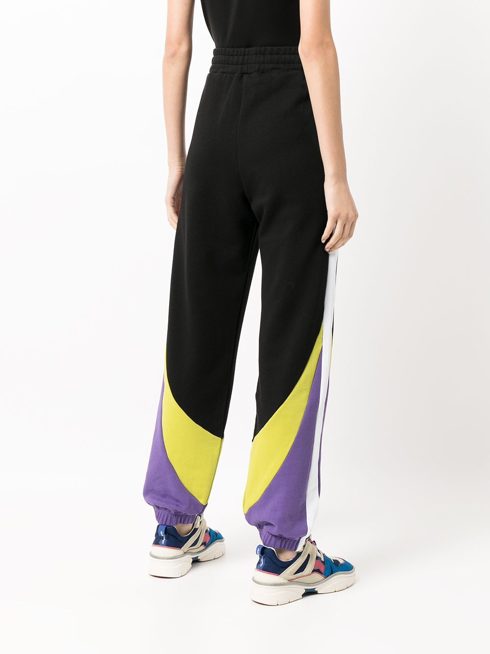 Msgm Colour-block Track Pants In Black