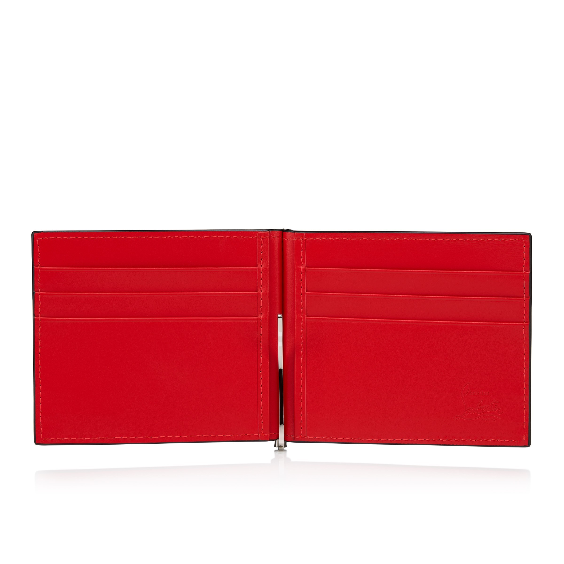 Christian Louboutin Mooncrest Calfskin Bifold Wallet With Money Clip In Black