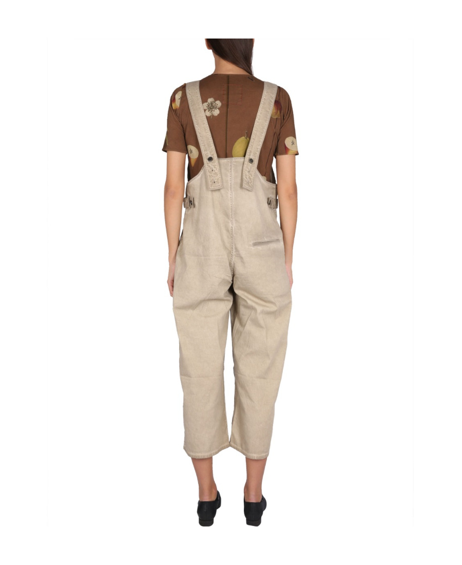 Uma Wang Relaxed-fit Wide-leg Salopette With Adjustable Straps In Nude