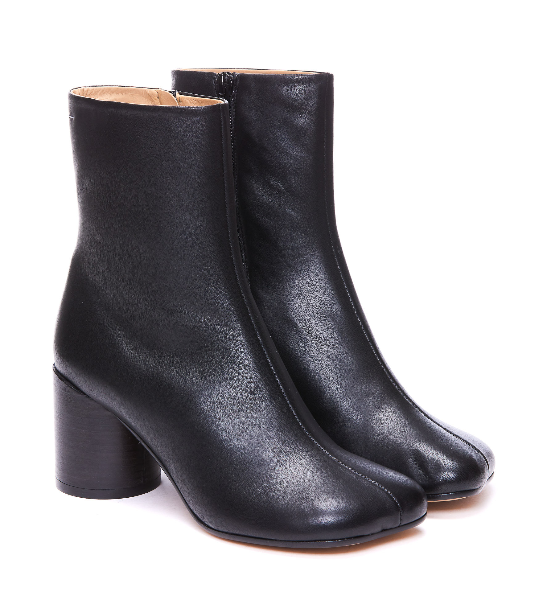 Mm6 Maison Margiela Mm6 By Maison Margiela Ankle Boots With Distinctive Seam Detail And Block Heel In Black