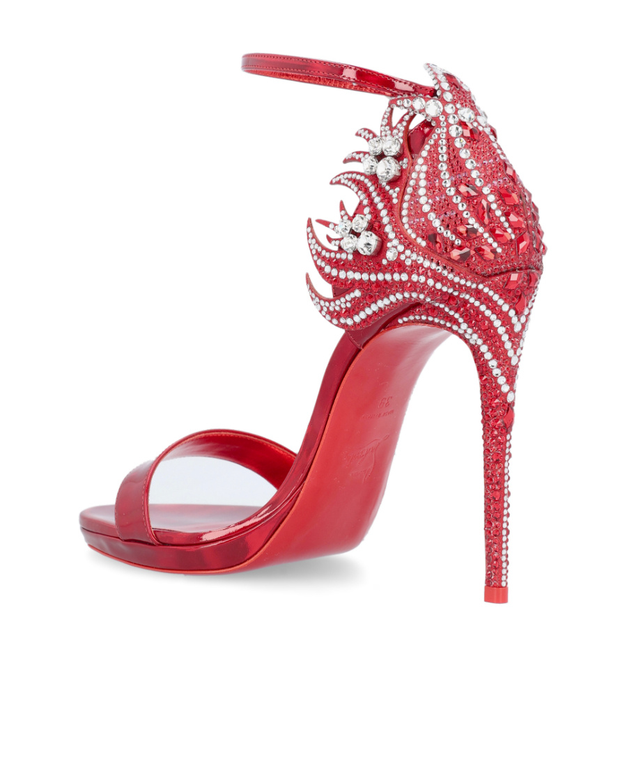 Christian Louboutin Open-toed High-heeled Sandals In Red