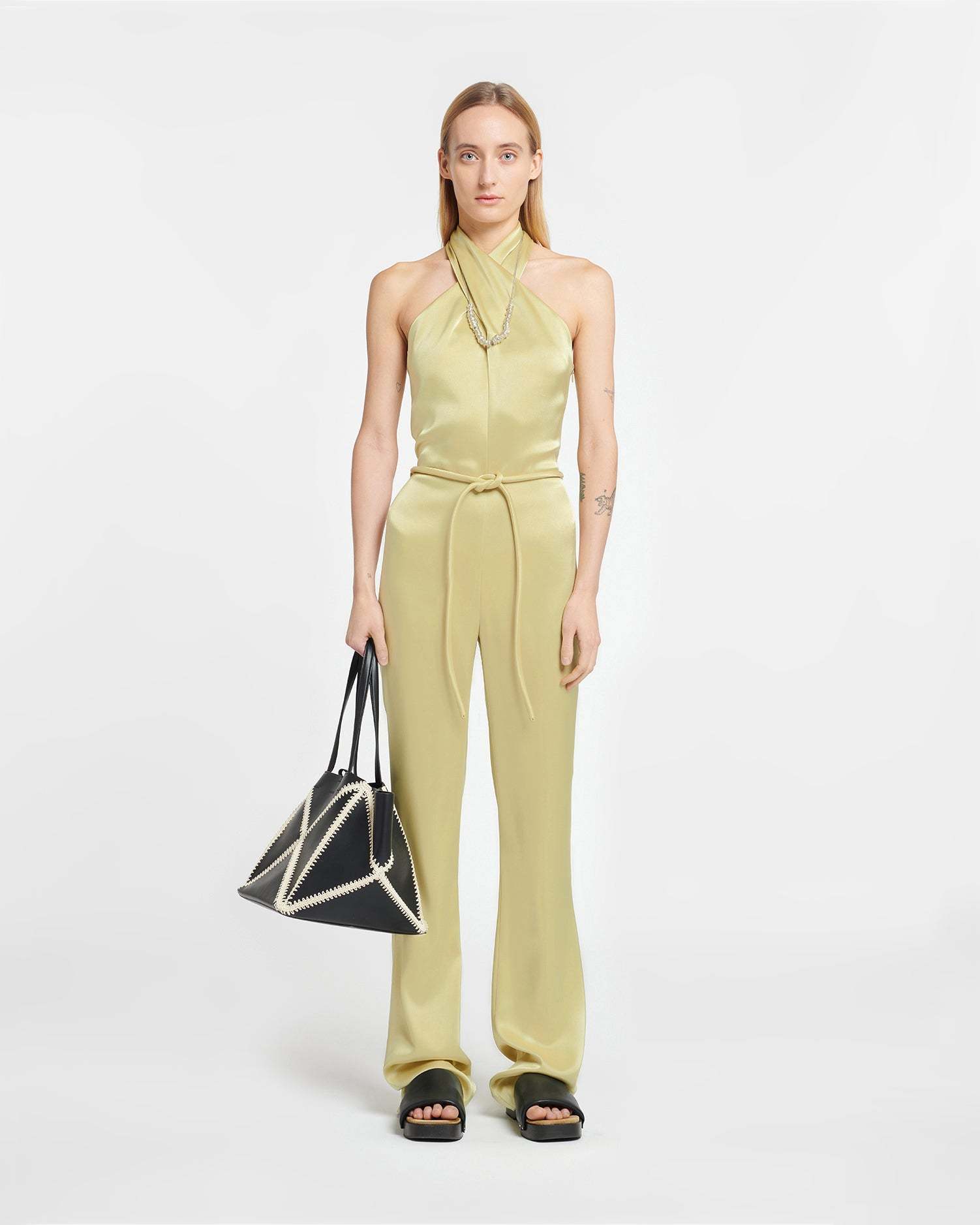 NANUSHKA DRAPED HALTERNECK JUMPSUIT
