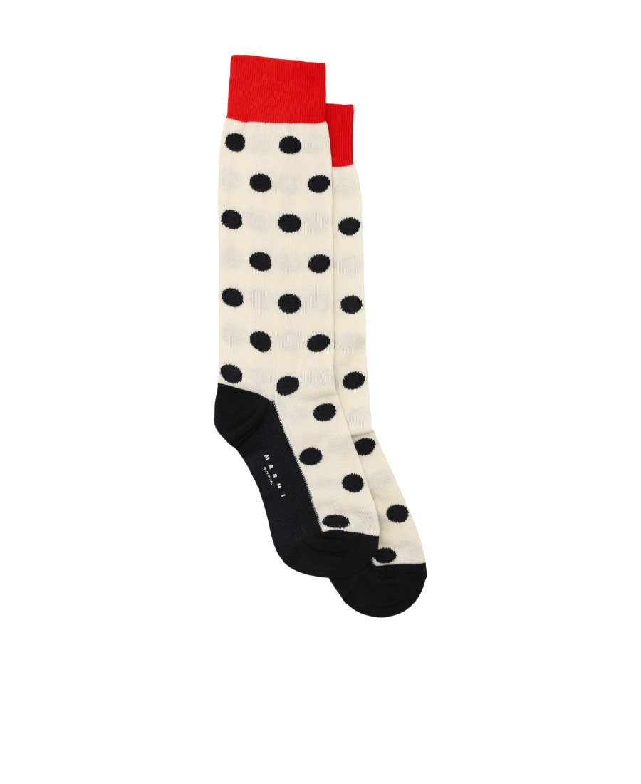 Marni Polka-dot Cotton-blend Socks In White
