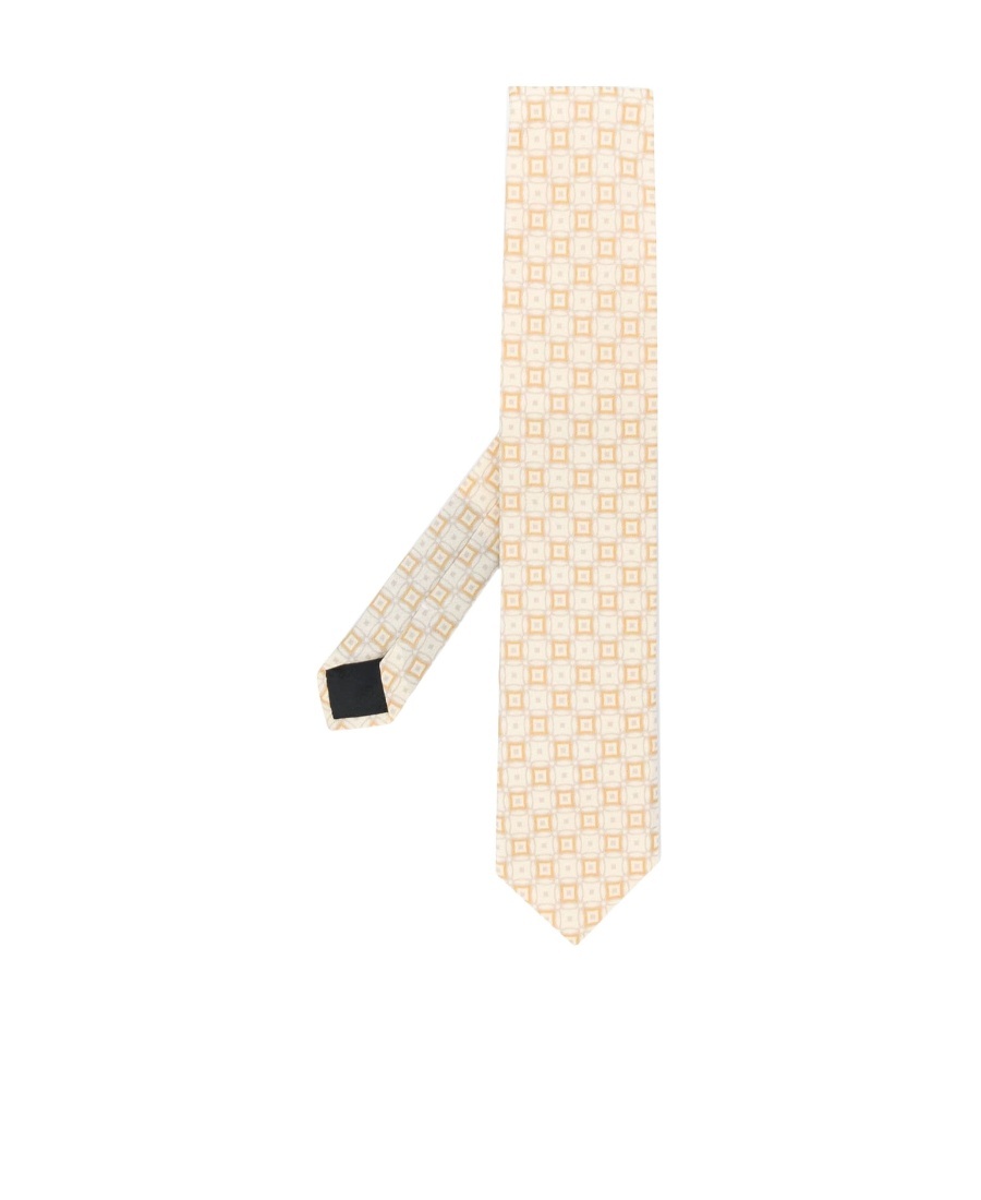 Lardini Geometric-print Silk Tie In Neutral
