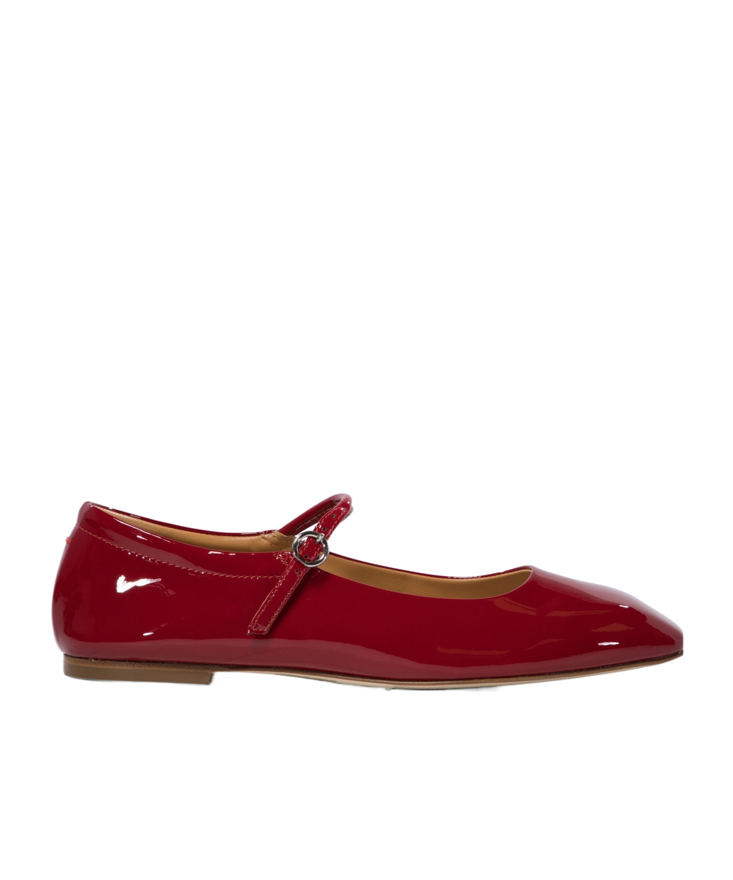 Aeyde 10mm Uma Patent Leather Flats In Red