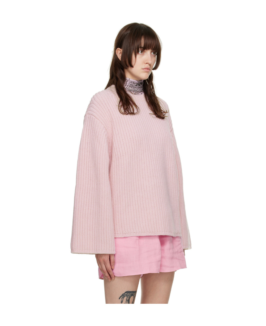 Nanushka Crew-neck Fitted Jumper In Pink