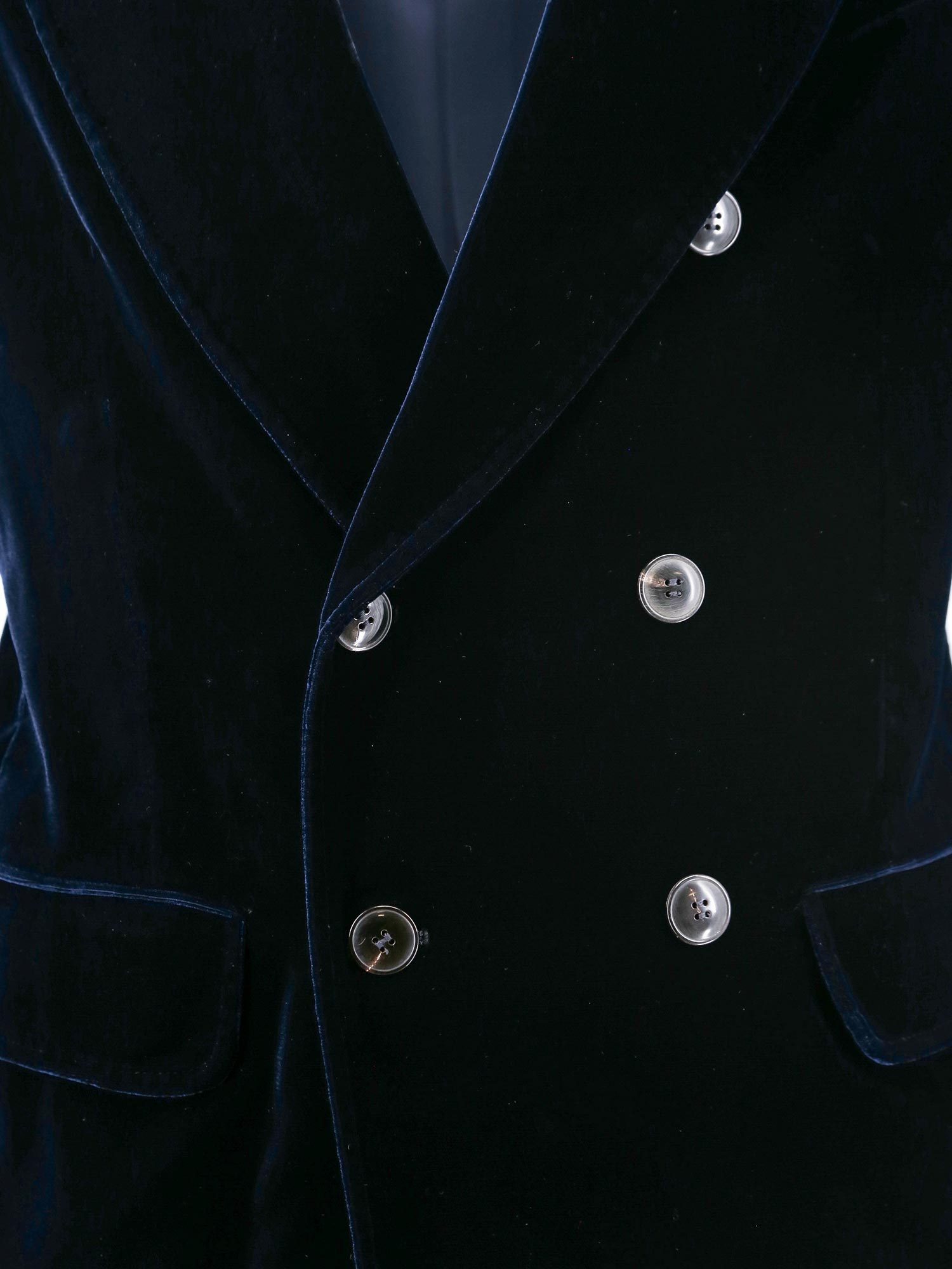 Giorgio Armani Velvet Blazer With Button Detailing And Wide Lapel In Black