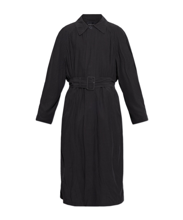 Balenciaga Trench Coat Belted 3/4 Sleeves In Black