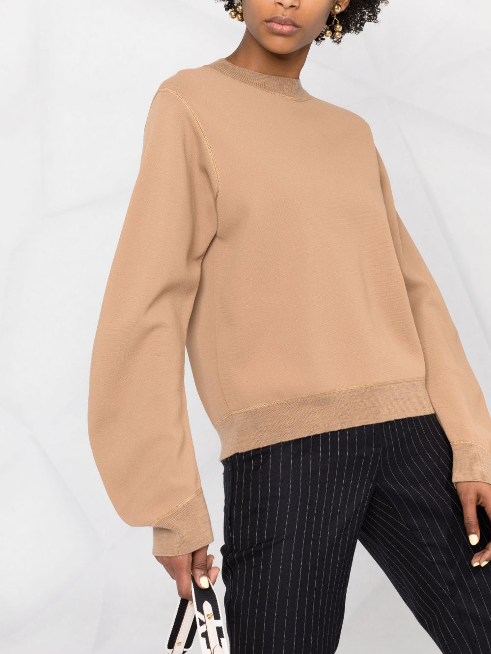 Stella Mccartney Compact-knit Jumper In Nude