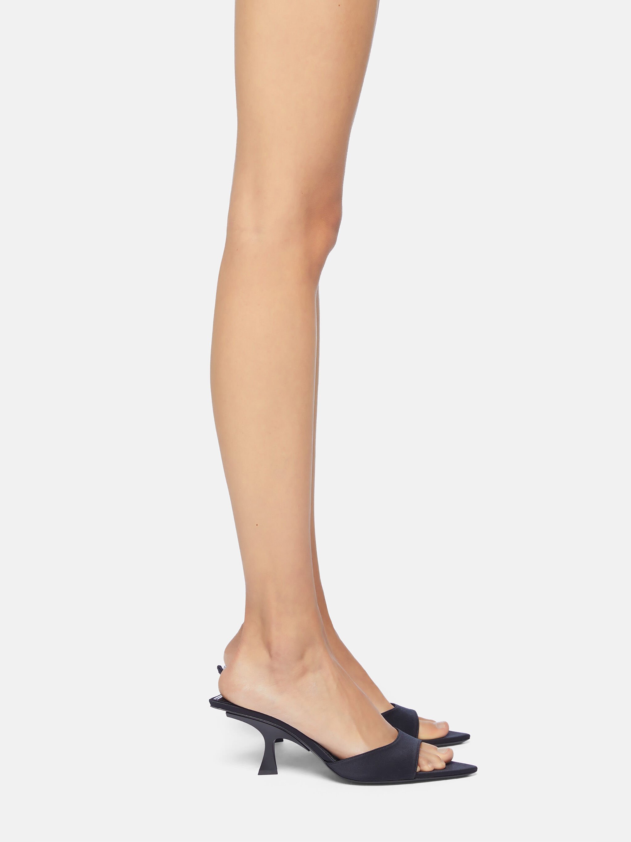 Attico Kitten Heel Open Toe Single Strap Mules In Black