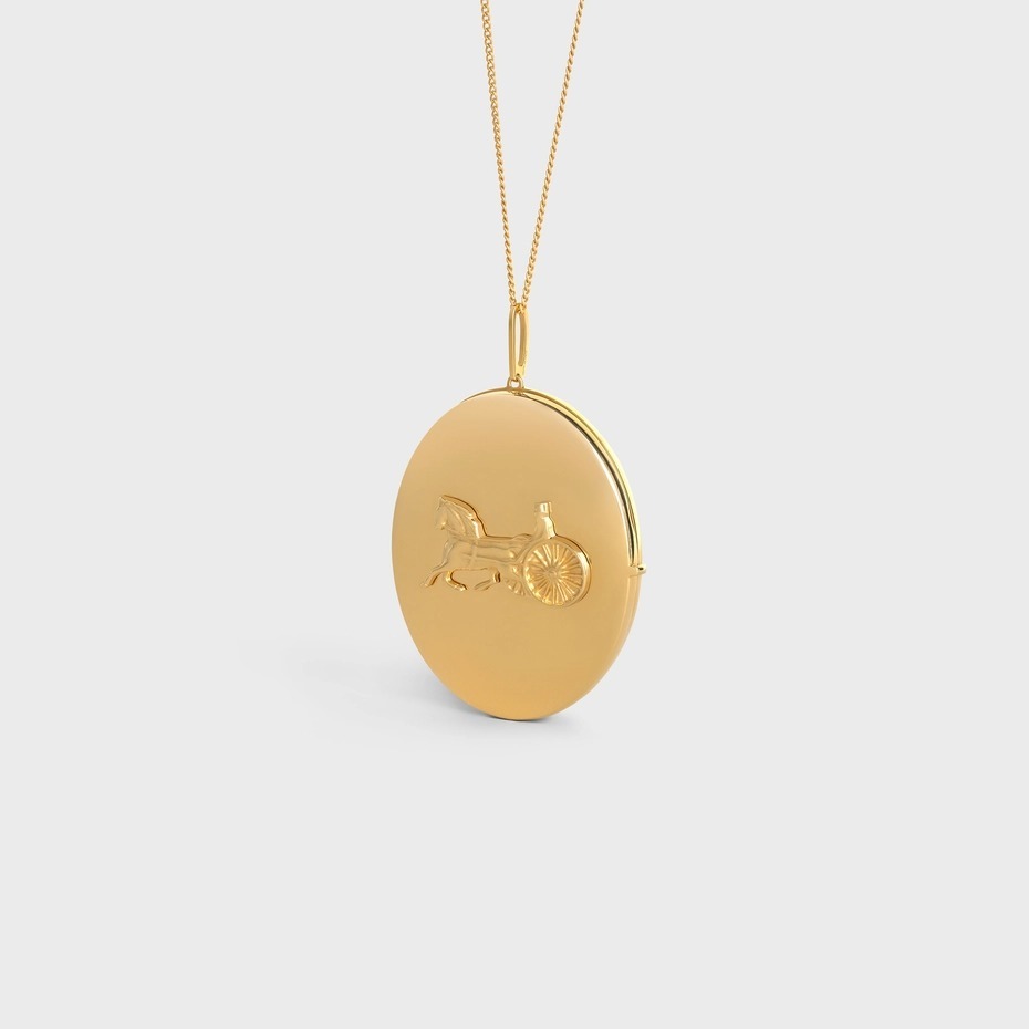 Celine Printed Detachable Pendant Necklace In Yellow