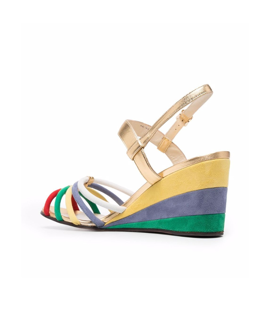 Ferragamo Laila Colourblock Strap Sandals In Multicolor