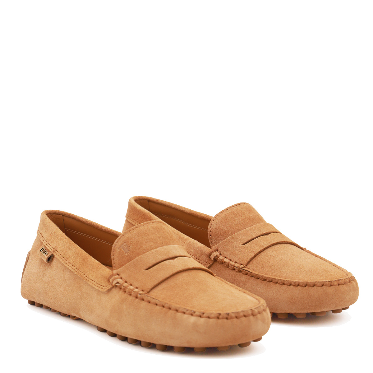 Tod's Round-head Driving Shoes In Brown