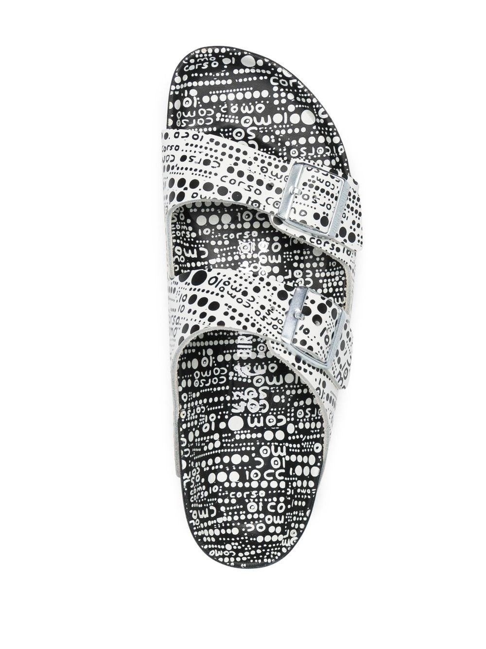 Birkenstock Abstract Spot Print Two-strap Sandals In White