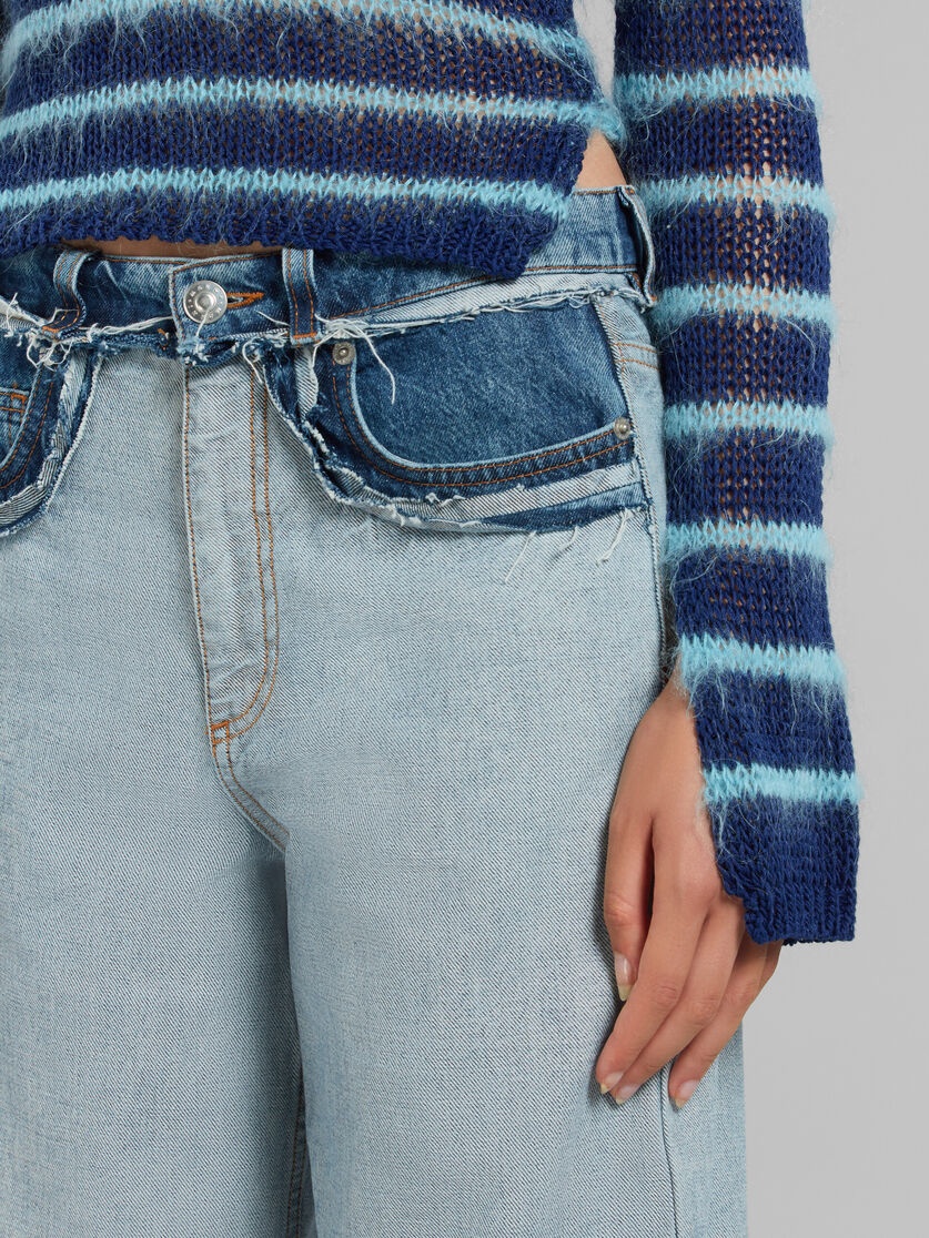 Marni Panelled Mid-rise Wide-leg Jeans In Gray
