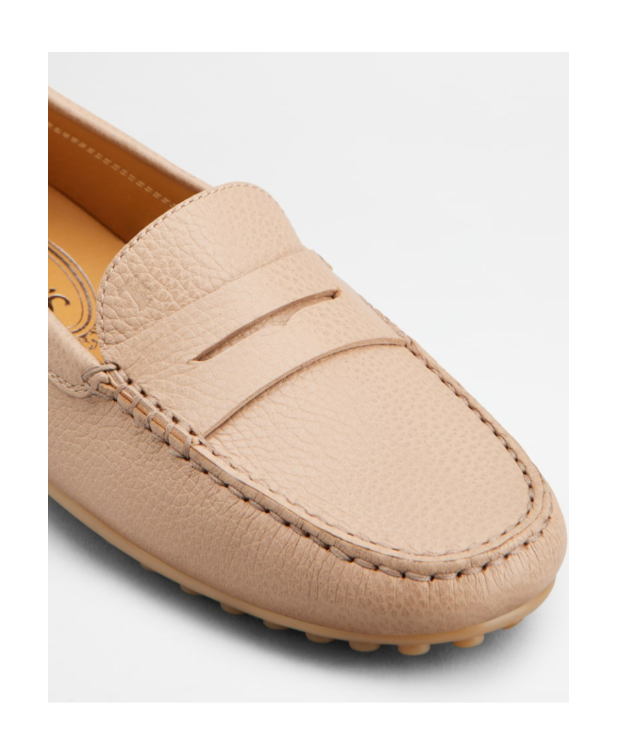 Tod's Gommino Calfskin Penny Driver Loafers In Nude