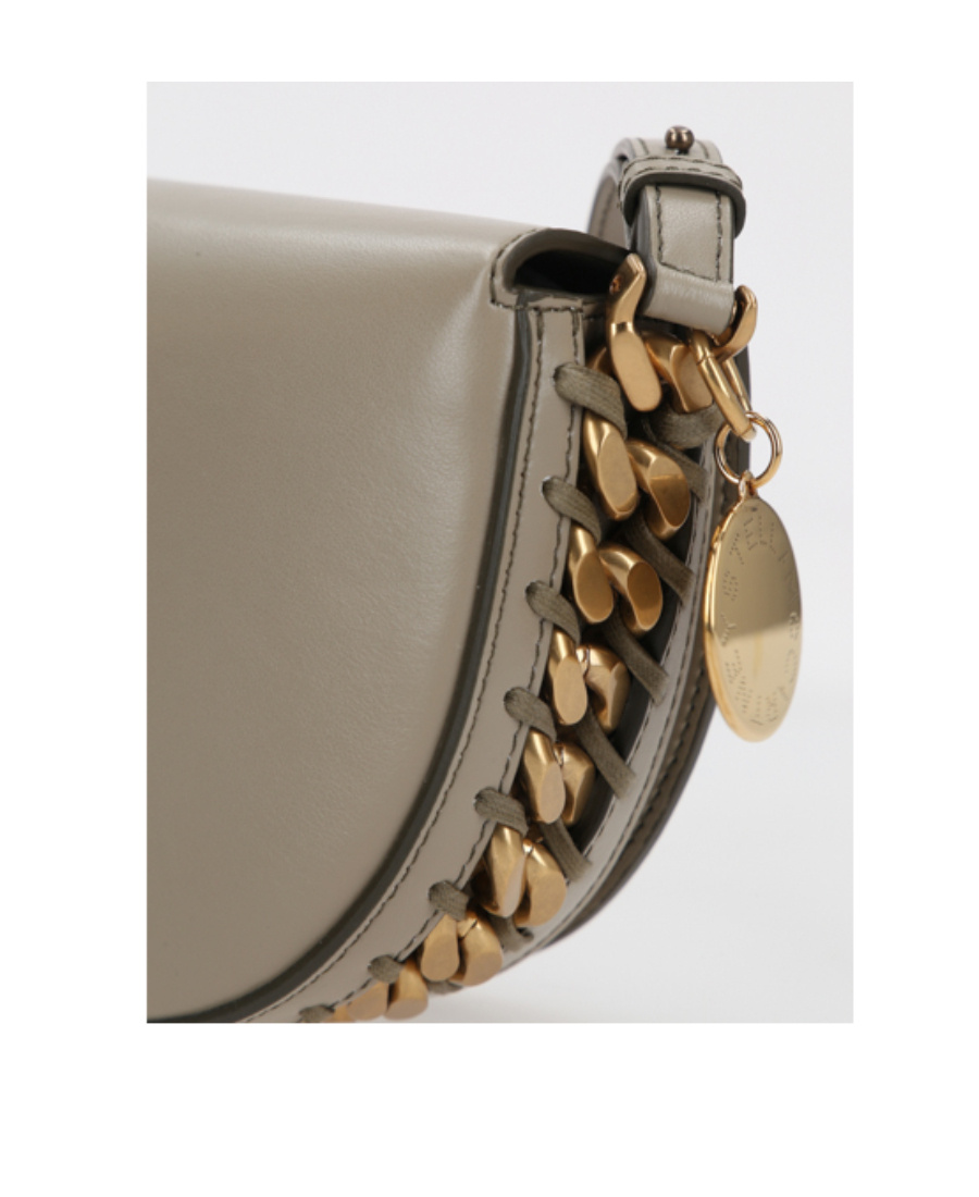 Stella Mccartney Small Frayme Shoulder Bag In Gray