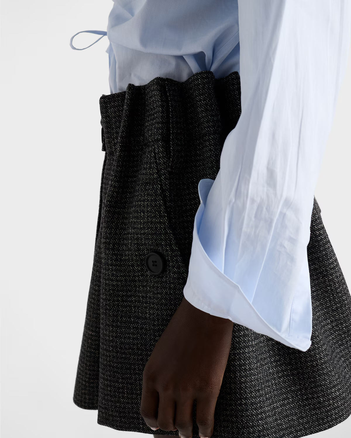 Prada Lace-up Shirt In White
